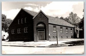 Iowa Falls IA~Open Bible Church~Open Book Sign over Door~1940s RPPC