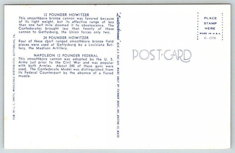 Civil War Howitzer & Napoleon Cannon   Postcard