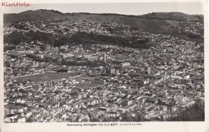 RPPC Postcard Overlooking Wellington City NZ New Zealand