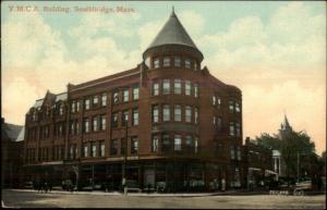 Southbridge MA YMCA Bldg & Street c1910 Postcard