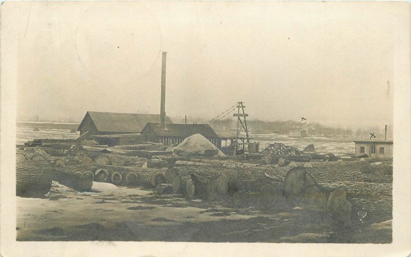 Postcard RPPC Ohio Hudson Logging Lumber C-1910 Sawmill 23-2153