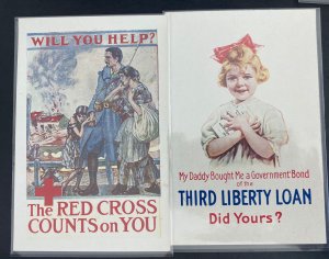 10 Great War Artistic Posters Postcards Complete Set Collection Patriotic WWI