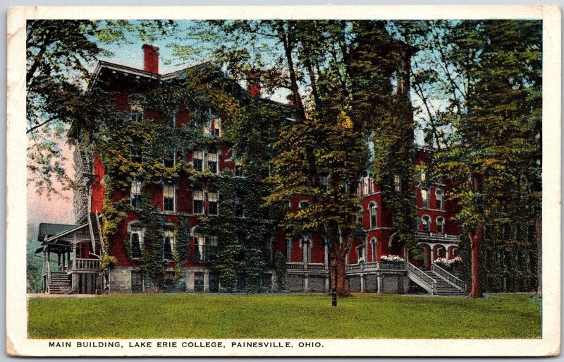 1920's Main Building Lake Erie College Painesville Ohio OH Posted Postcard