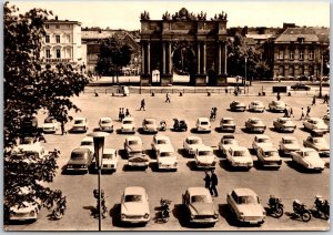 Potsdam Platz Der Nationen Berlin Germany Car Parking Real Photo RPPC Postcard