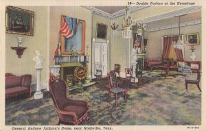 Andrew Jacksons Home Double Parlours Texas USA Linen Postcard