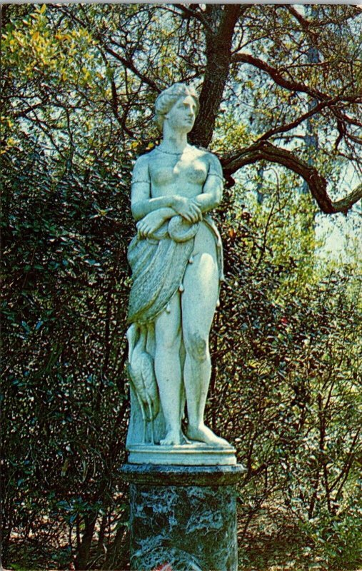 Elizabethan Gardens Roanoke Island Statue Virginia Dare Postcard VTG UNP Dukane  