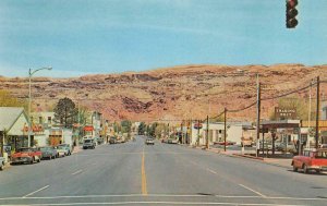 MOAB Utah Street Scene Highway 160 c1960s Vintage Chrome Postcard