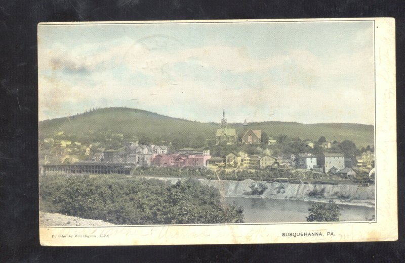 SUSQUEHANNA PENNSYLVANIA PA. BIRDSEYE VIEW VINTAGE POSTCARD