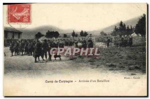 Old Postcard Army Camp Carpiagne Arrival d & # 39un battalion