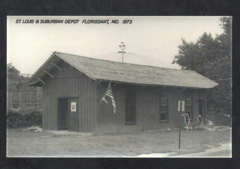 RPPC FLORSSANT MISSOURI ST. LOUIS & SUBURBAN RAILROAD DEPOT REAL PHOTO POSTCARD