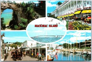 1994 Mackinac Island Michigan Arch Rock Main Street Grand Hotel Posted Postcard