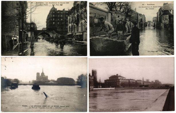 FRANCE FLOODS, INDONATIONS 1910, FRANCE 300 CPA