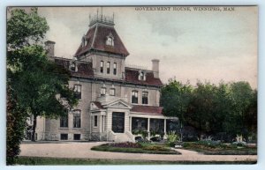 WINNIPEG, Manitoba Canada ~ Handcolored GOVERNMENT HOUSE c1910s Trimmed Postcard