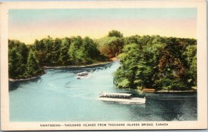 postcard Sightseeing -- Thousand Islands from Thousand Islands Bridge boats