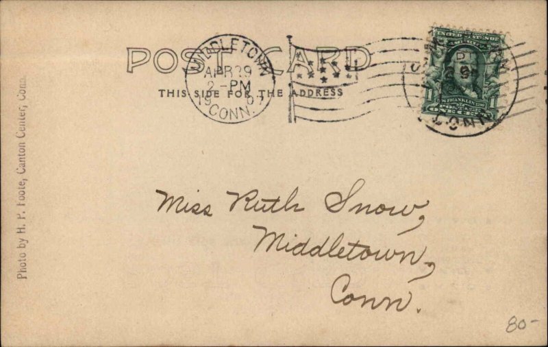 Simsbury Connecticut CT Train Station Depot HP Foote c1910 Real Photo RPPC