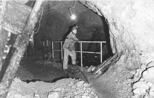 Ripley-Hancock Michigan~Arcadian Copper Mine~Man with Helmet in Mine~1950s RPPC