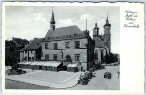 c1920s Gottingen, Germany Market Hall Town Square Johanniskirche Cars A358
