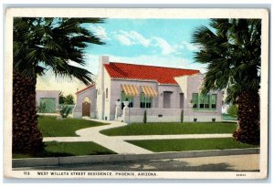 1928 View Of West Willeta Street Residence House Phoenix Arizona AZ Postcard