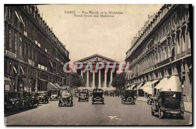 Postcard Old Paris Rue Royale and the Madeleine