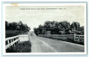 c1920 Stones River Bridge and Forts, Murfreesboro, Tennessee Old Postcard 