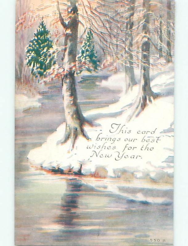Divided-Back NEW YEAR SCENE Great Postcard W7598