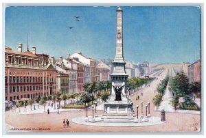 c1910 Avenida Da Liberdade Lisbon Portugal Unposted Oilette Tuck Art Postcard 