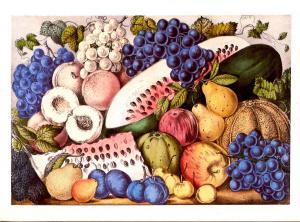 Currier & Ives (Repro) - American Fruit Piece -  Size: 6.625 X 4.625