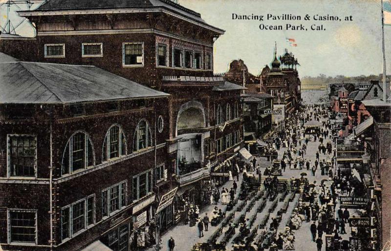 Ocean Park California Dancing Pavilion Birdseye View Antique Postcard K76793