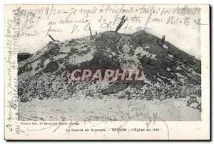 Old Postcard The War in Argonne The Egllse Servon in 1918 Militaria