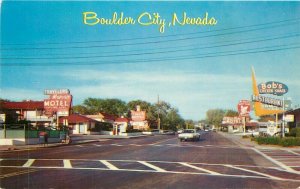 Autos Bob's Chicken Shack Restaurant Boulder City Nevada Postcard Desert 12516