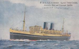 P&O SS Comorin Australia Steamer Mail Ship Postcard