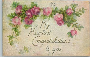 Vintage Early 1900's L.F. Pease Divided Back Congratulations Postcard UNUSED