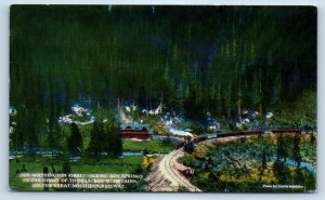 1910 Washington Postcard First Scenic Hot Springs Cascade Mountains Railway