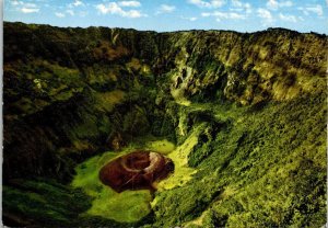 VINTAGE CONTINENTAL SIZE POSTCARD THE EL VOQUERON VOLCANIC CRATER EL SALVADOR