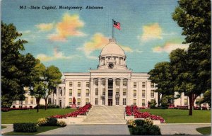 Vtg Montgomery Alabama AL State Capitol Building 1950s Linen View Postcard