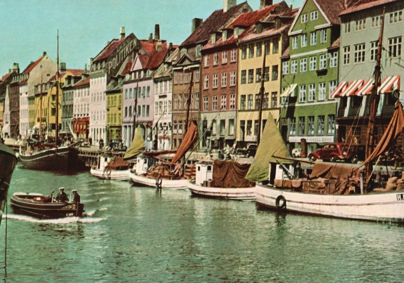 Postcard Nyhaven Old Picturesque Houses Near King's Square Copenhagen Denmark
