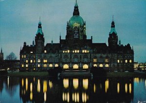 Germany Hannover Rathaus bei Nacht