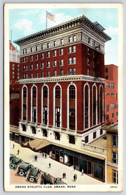 Omaha Athletic Club Omaha Nebraska NB Street View Carpark Building Postcard