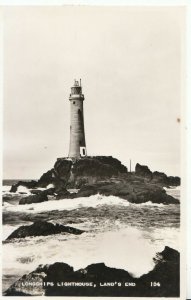 Cornwall Postcard - Longships Lighthouse - Land's End - Real Photo - Ref BH1303