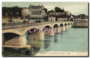 Postcard Old Amboise Castle and Bridge