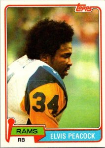 1981 Topps Football Card Elvis Peacock Los Angeles Rams sk60425