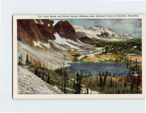 Postcard Lake Marie and Snowy Range Medicine Bow National Forest in Wyoming USA