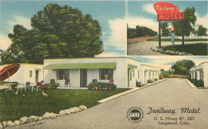 Longmont Colorado Trailway Motel roadside 1940s Postcard Nationwide 9606