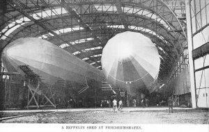 Aircraft Aviation Zeppelin Shed at Friedrichshafen vintage postcard B947