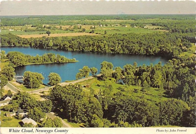 WHITE CLOUD NEWAYGO COUNTY MICHIGAN AERIAL VIEW POSTCARD 