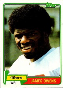 1981 Topps Football Card James Owens San Francisco 49ers sk60525