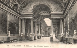 Vintage Postcard 1910's Versailles Le Chateau La Galerie des Batailles Paris FR