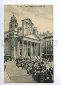 232924 ITALY GENOVA Annunziata church market Vintage postcard