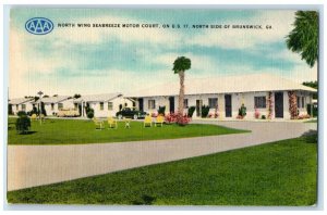c1940's Seabreeze Motor Court Exterior Roadside Brunswick Georgia GA Postcard