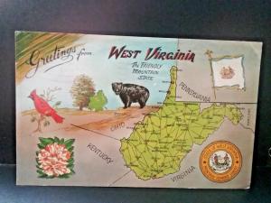 Postcard Greetings From WEST VIRGINIA, the Mountain State, WV